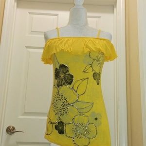 Cesem yellow off the shoulder shirt